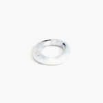 Dinosaur Designs Medium Drift Bangle in White Marble Colour resin with Wide Fit..