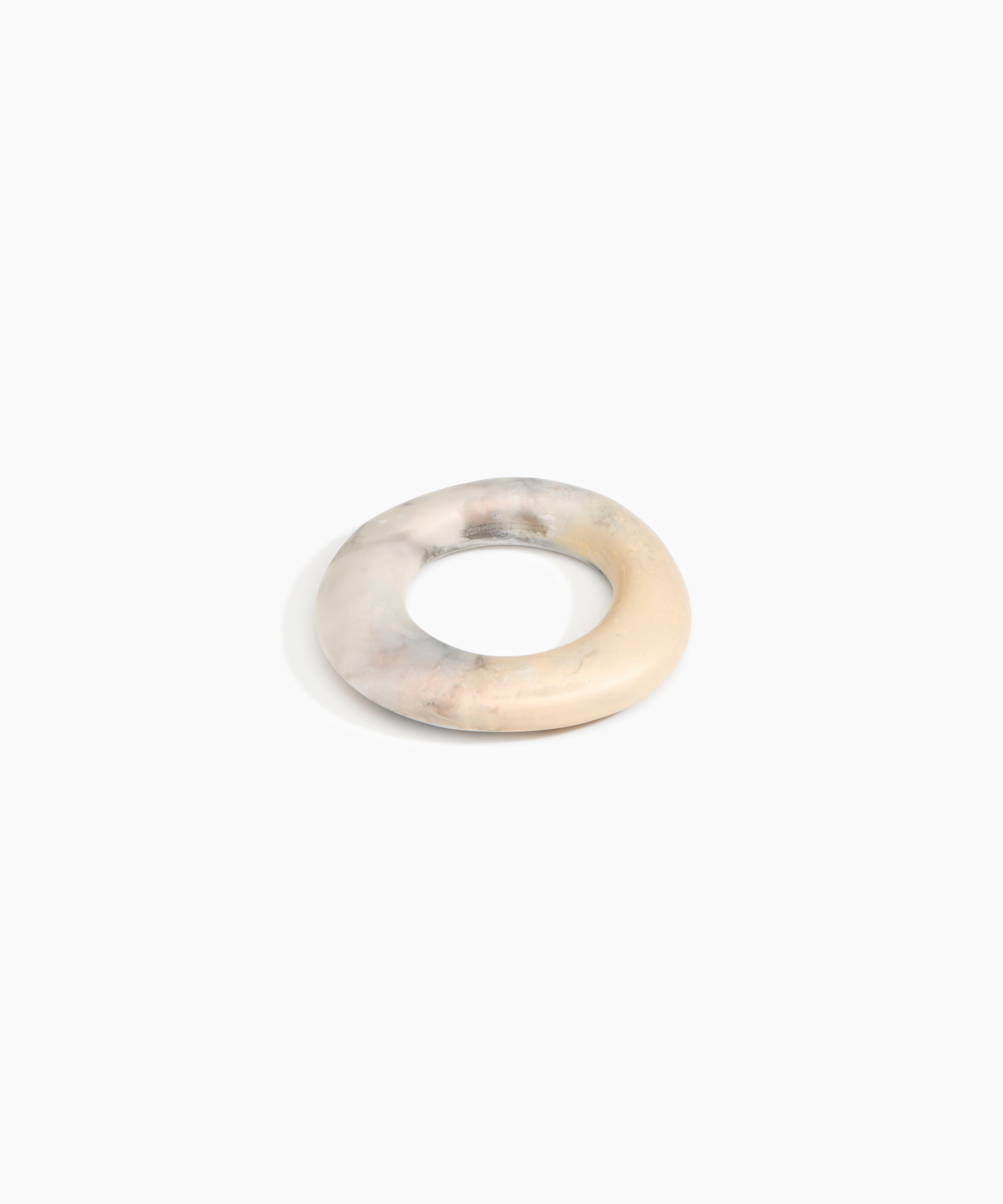 Dinosaur Designs Medium Drift Bangle in Sandy Pearl Colour resin with Wide Fit