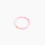 Dinosaur Designs Round Rock Wishbone Bangle in Shell Pink Colour resin with Wide Fit.