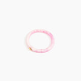 Dinosaur Designs Round Rock Wishbone Bangle in Shell Pink Colour resin with Wide Fit.
