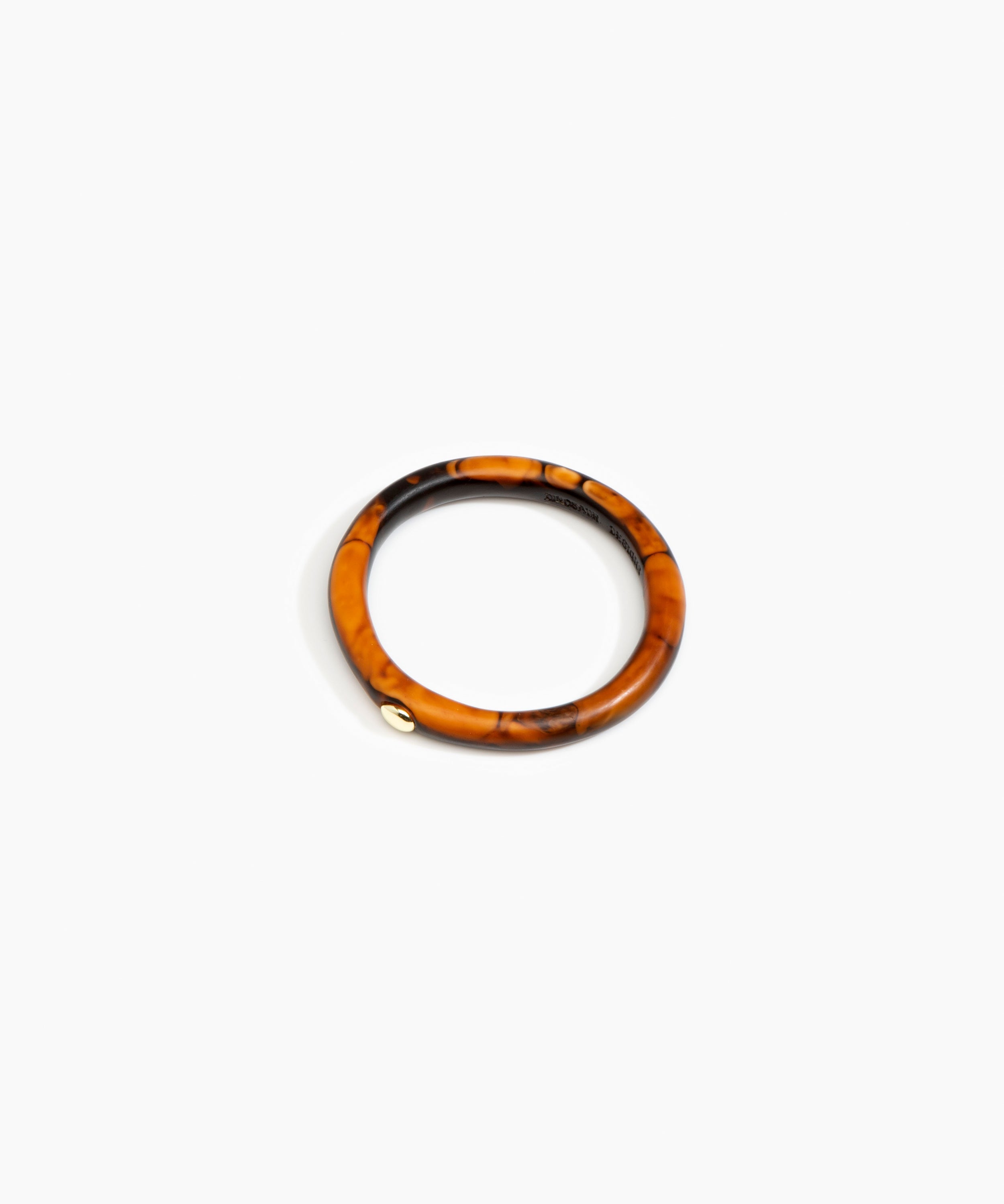 Dinosaur Designs Round Rock Wishbone Bangle in Dark Horn Colour resin with Wide Fit...