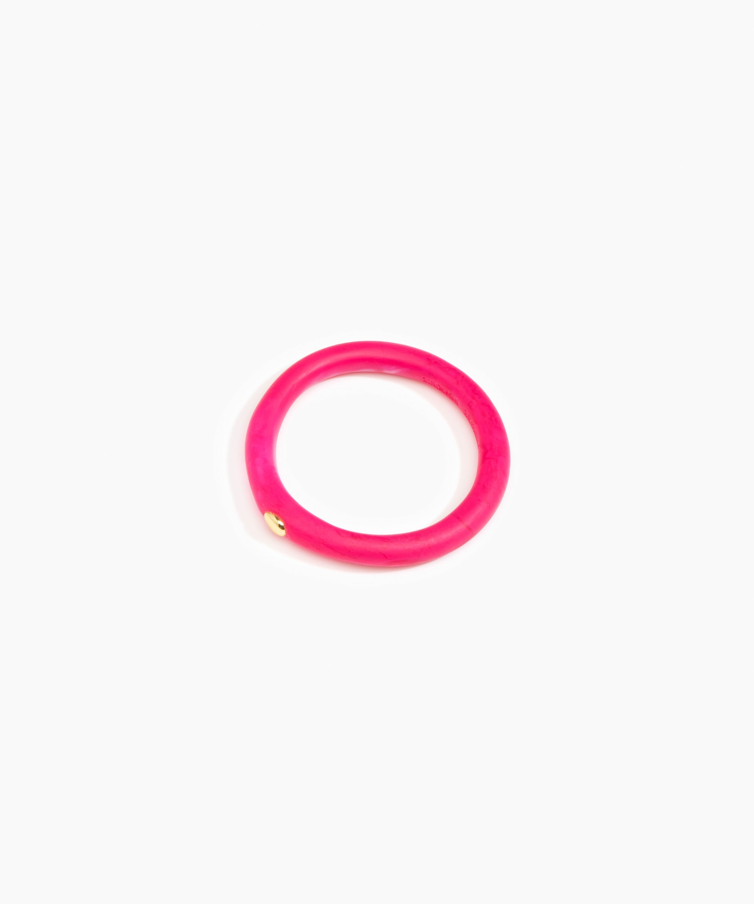 Dinosaur Designs Round Rock Wishbone Bangle in Flamingo Colour resin with Wide Fit