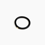Dinosaur Designs Round Rock Wishbone Bangle in Black Colour resin with Wide Fit.