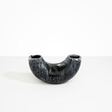 Dinosaur Designs Medium Horn Vase Vases in Black Marble color resin 