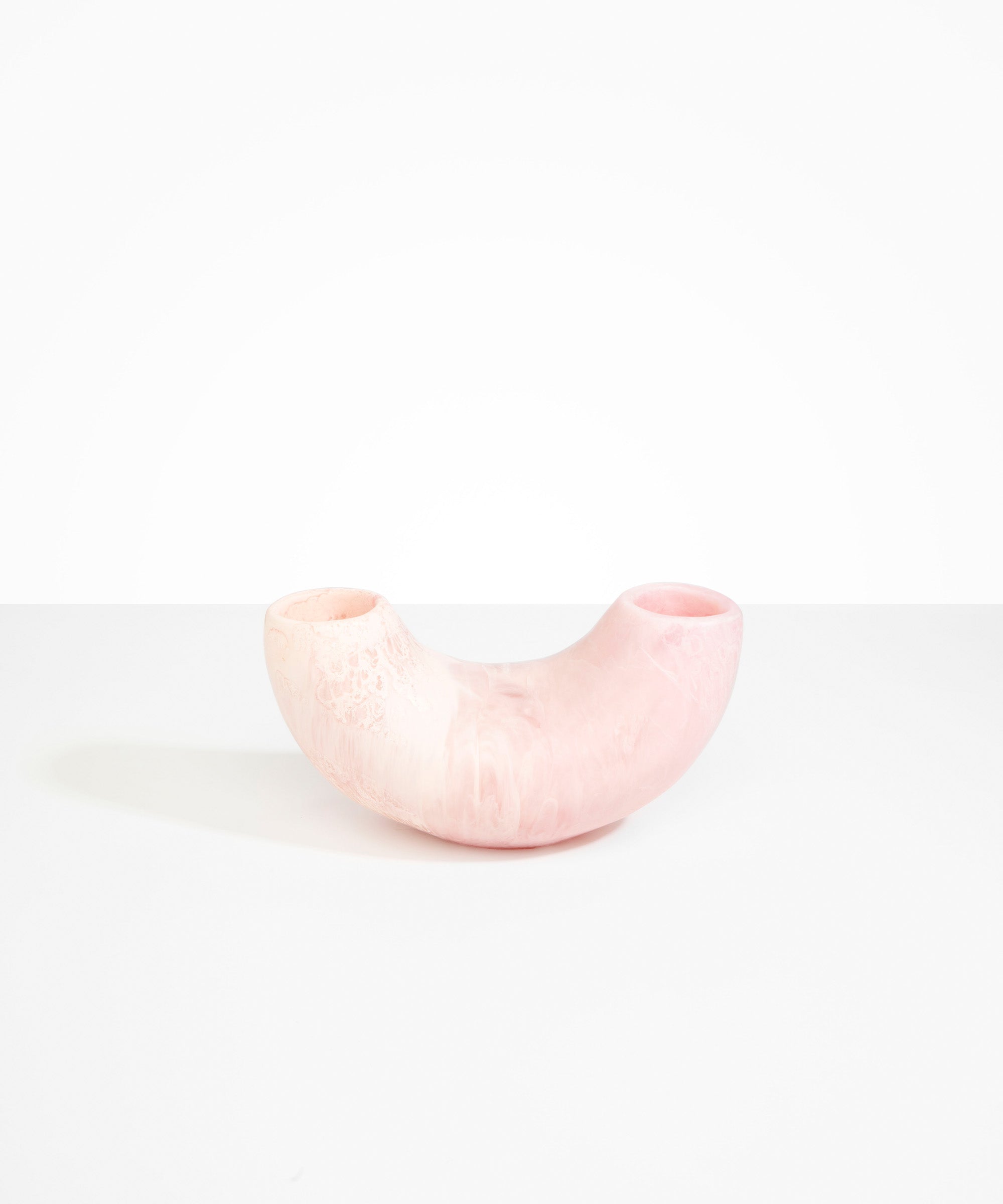 Dinosaur Designs Medium Horn Vase Vases in Shell Pink color resin 