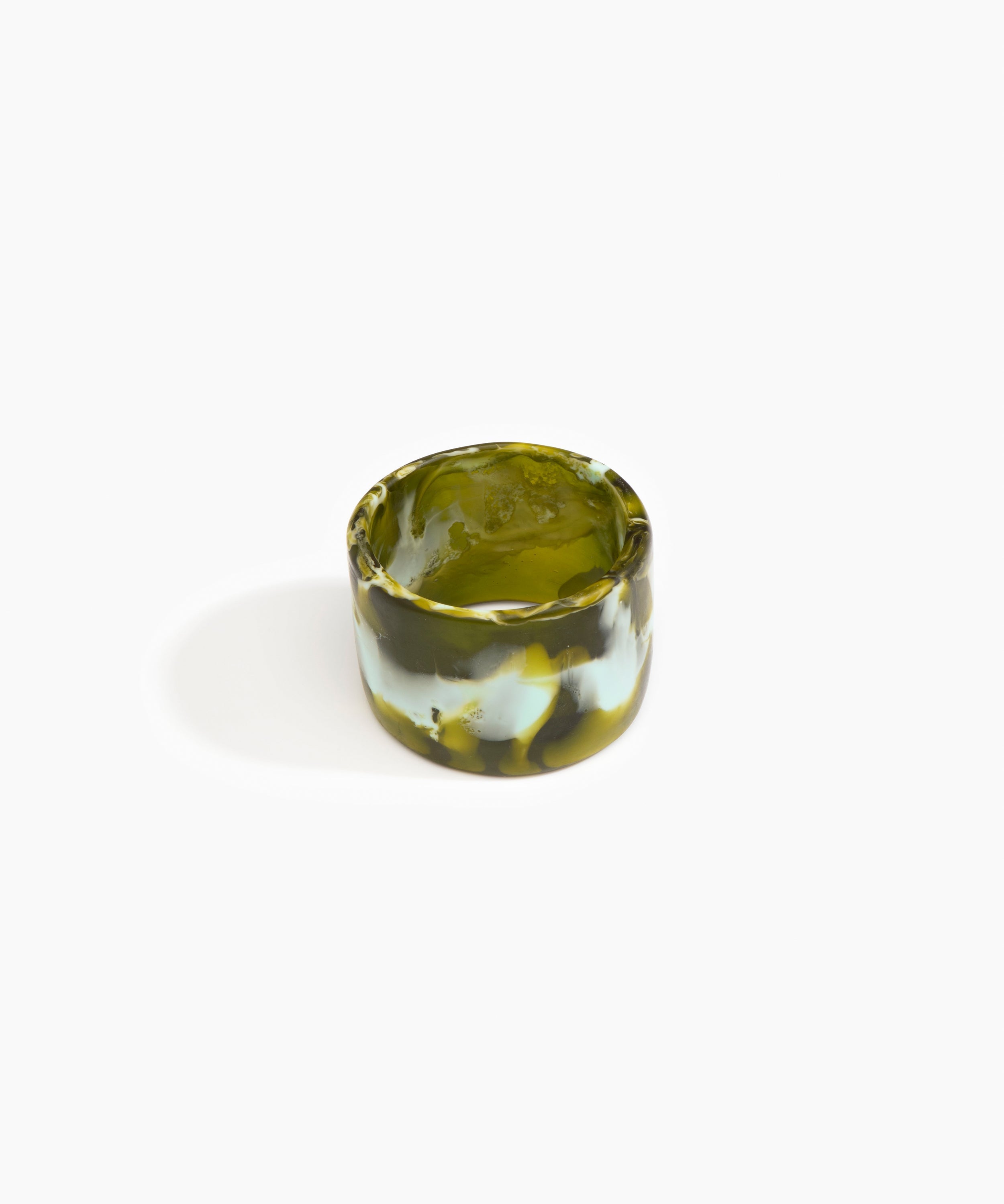 Dinosaur Designs Long Band Bangle in Malachite Colour resin with Regular Fit.