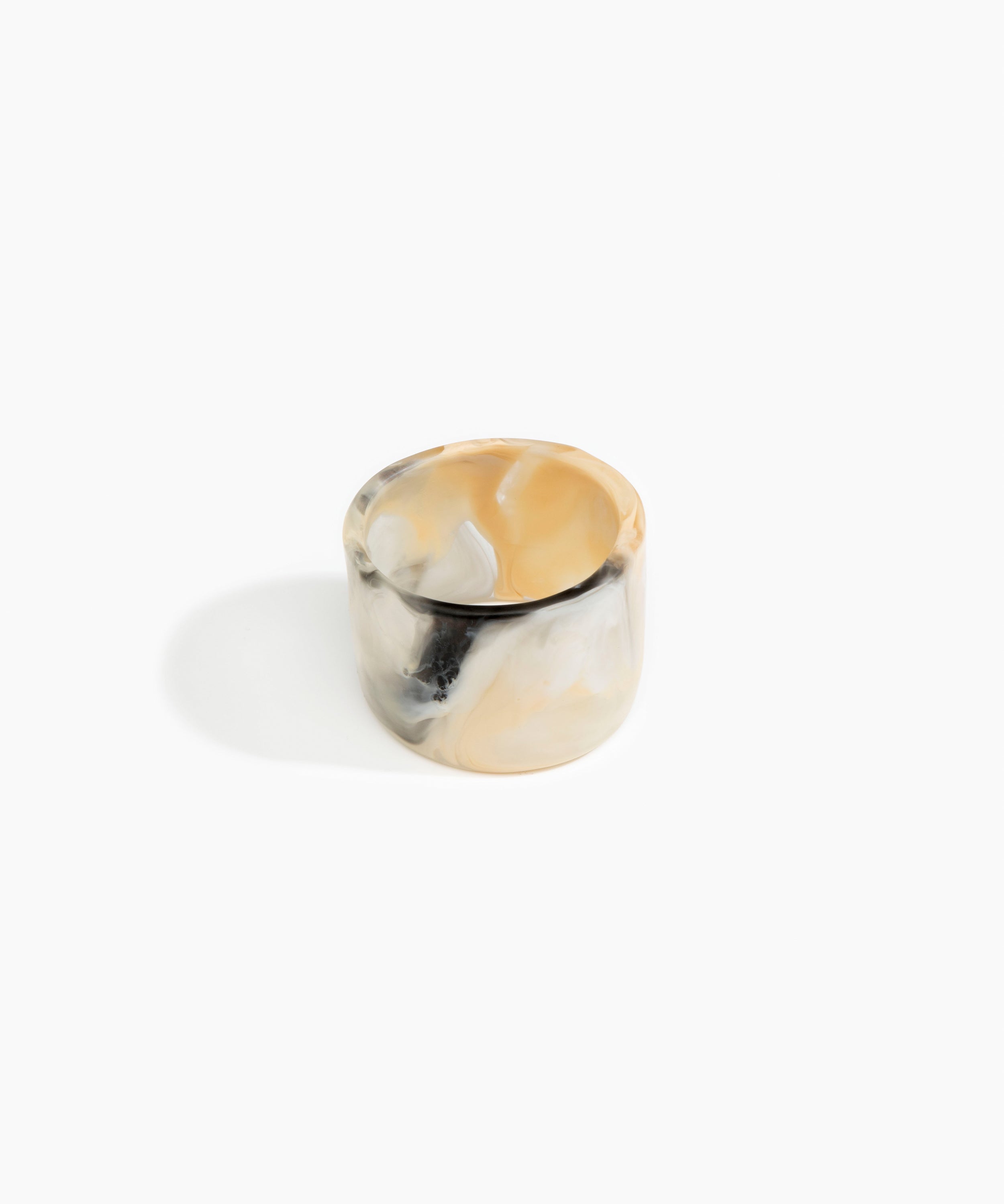 Dinosaur Designs Long Band Bangle in Sandy Pearl Colour resin with Regular Fit.