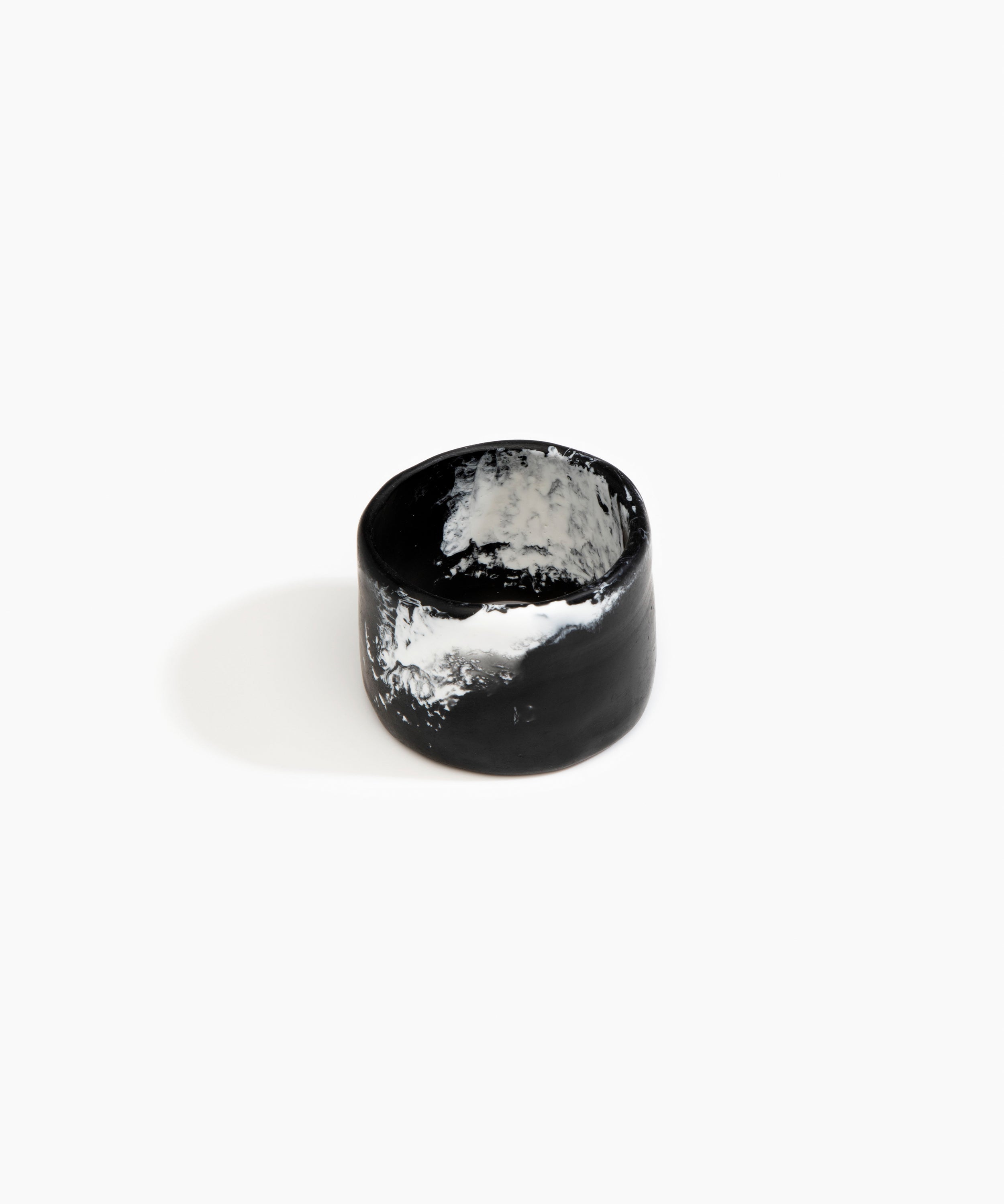 Dinosaur Designs Long Band Bangle in Black Marble Colour resin with Regular Fit.
