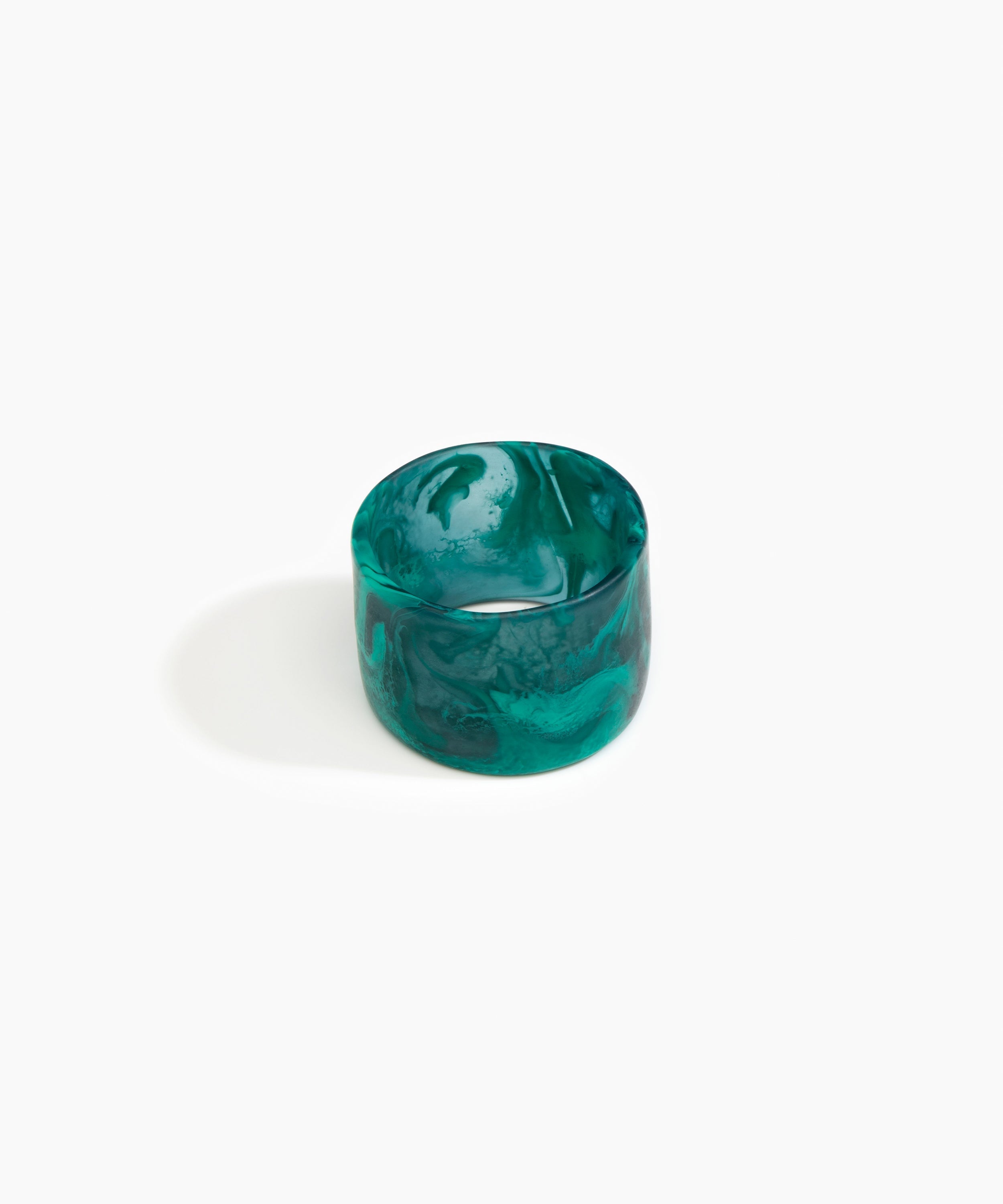 Dinosaur Designs Long Band Bangle in Mineral Swirl Colour resin with Regular Fit.