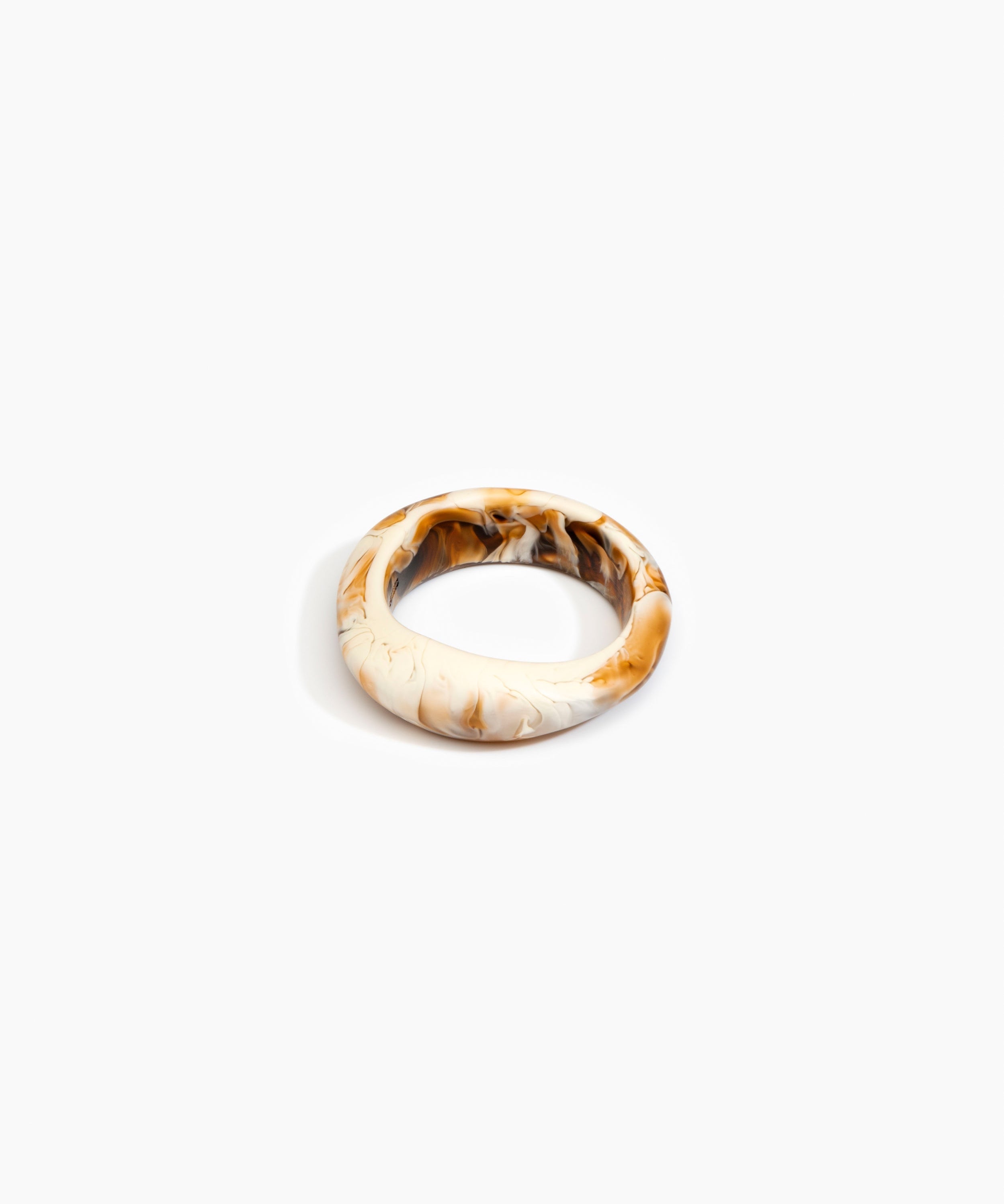 Dinosaur Designs Earth Bangle in Light Horn Colour resin with Regular Fit..