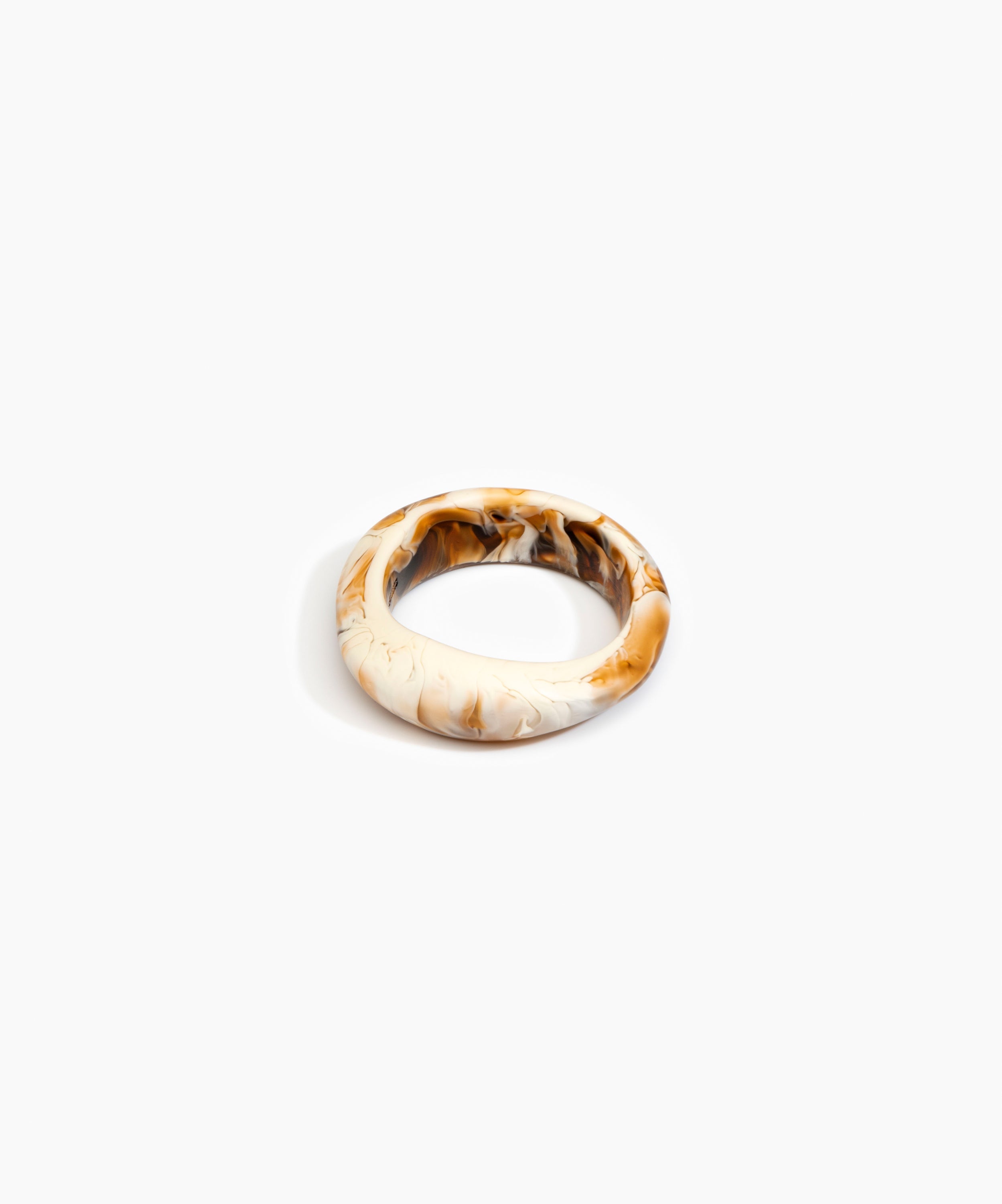 Dinosaur Designs Earth Bangle in Light Horn Colour resin with Regular Fit..