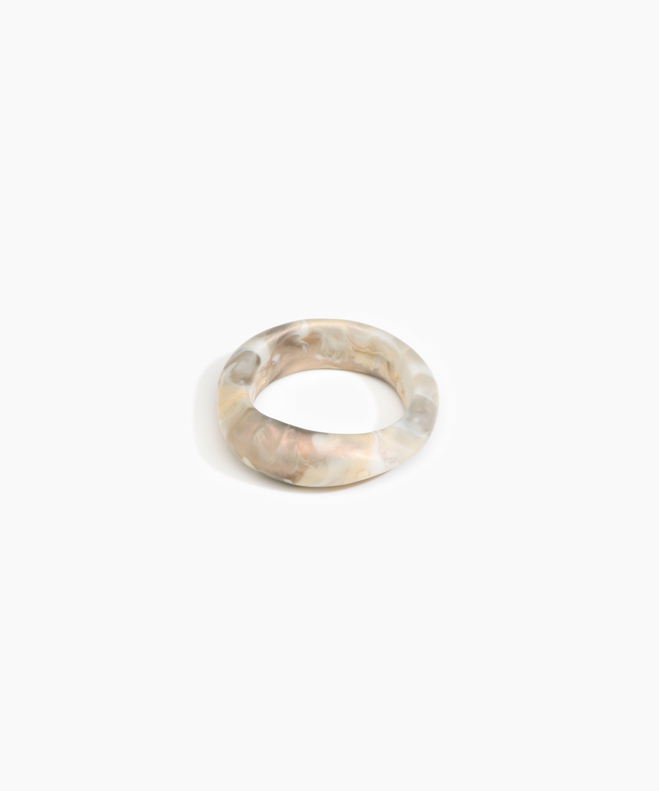 Dinosaur Designs Earth Bangle in Sandy Pearl Colour resin with Regular Fit.