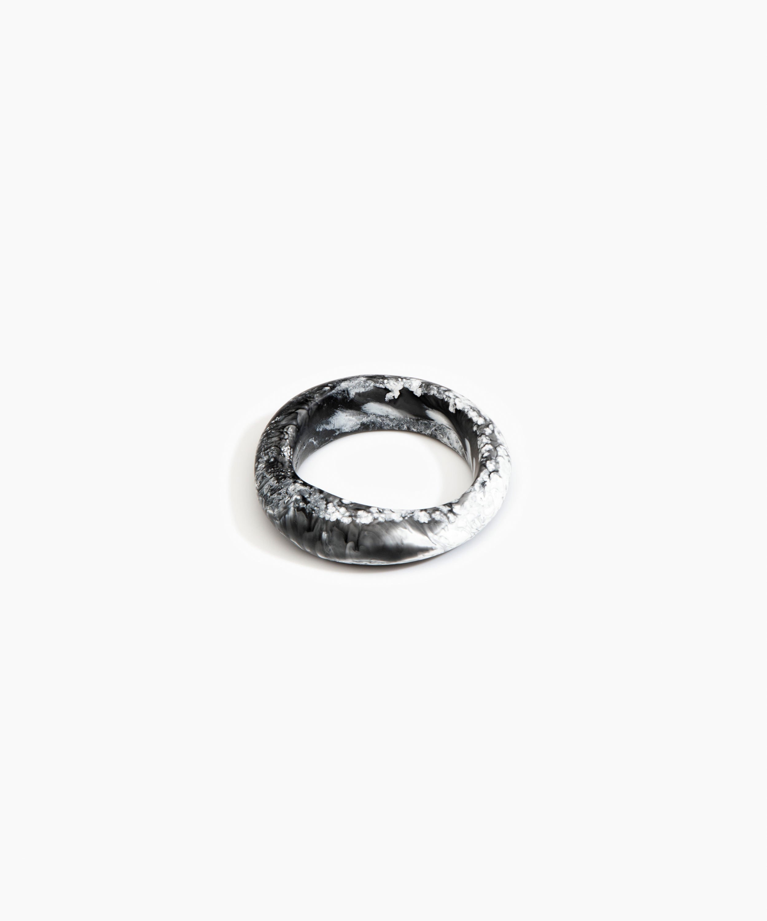 Dinosaur Designs Earth Bangle in Black Marble Colour resin with Regular Fit.