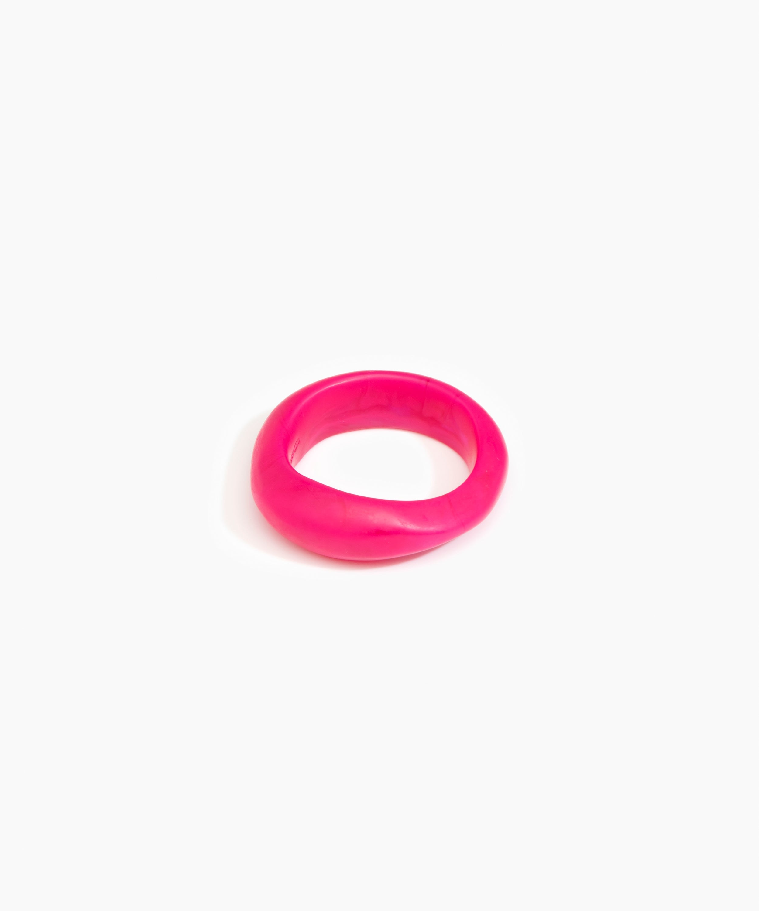 Dinosaur Designs Earth Bangle in Flamingo Colour resin with Regular Fit..