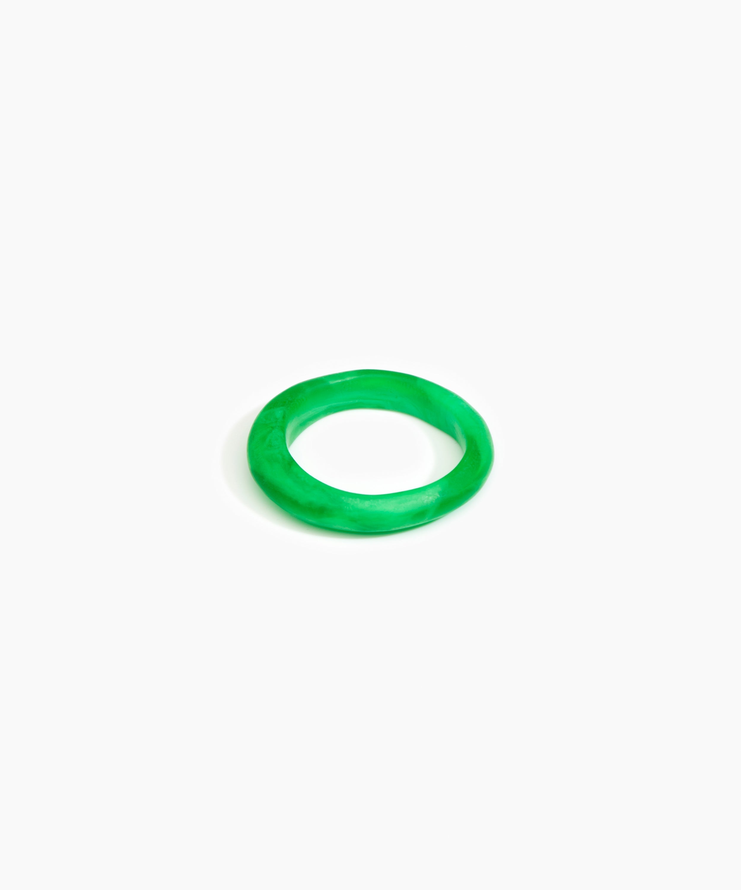 Dinosaur Designs Small Organic Bangle Bracelets in Leaf color resin with Regular Fit