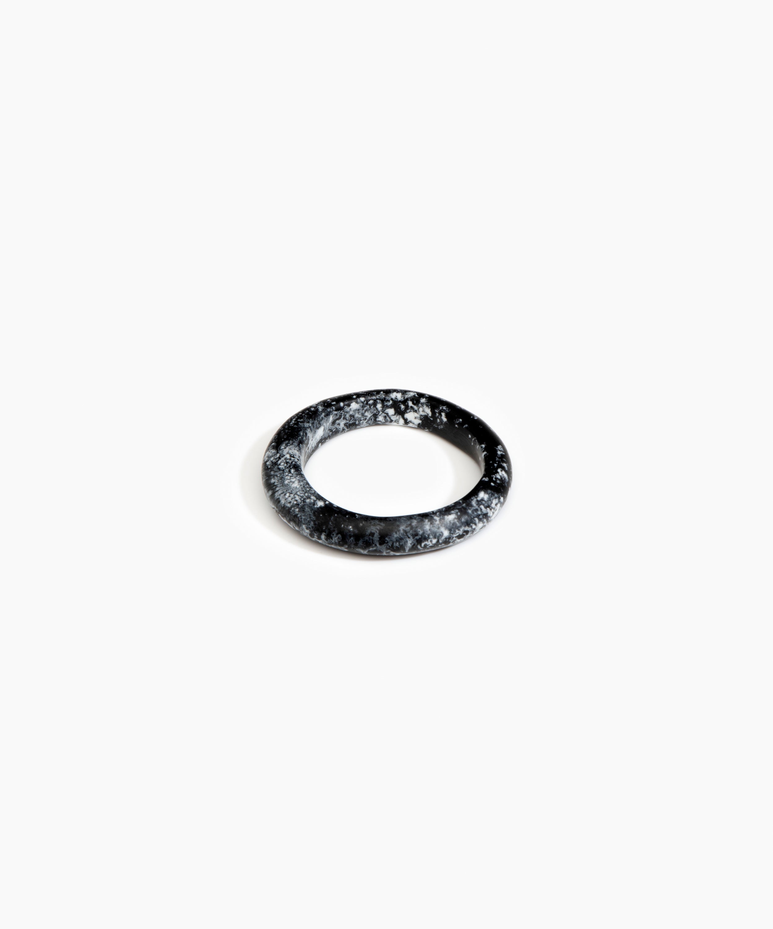Dinosaur Designs Small Organic Bangle Bracelets in Black Marble color resin with Regular Fit