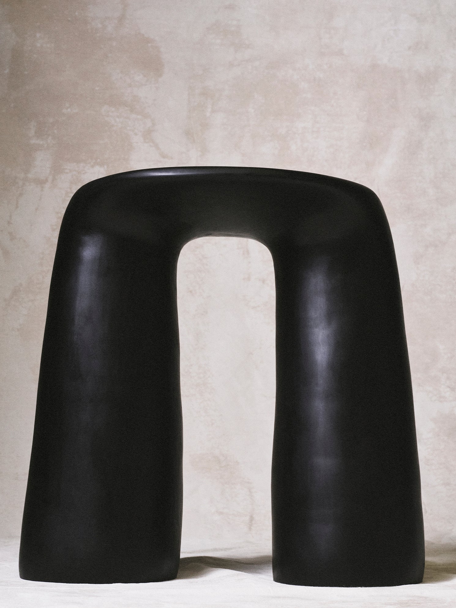 Handmade two legged black table