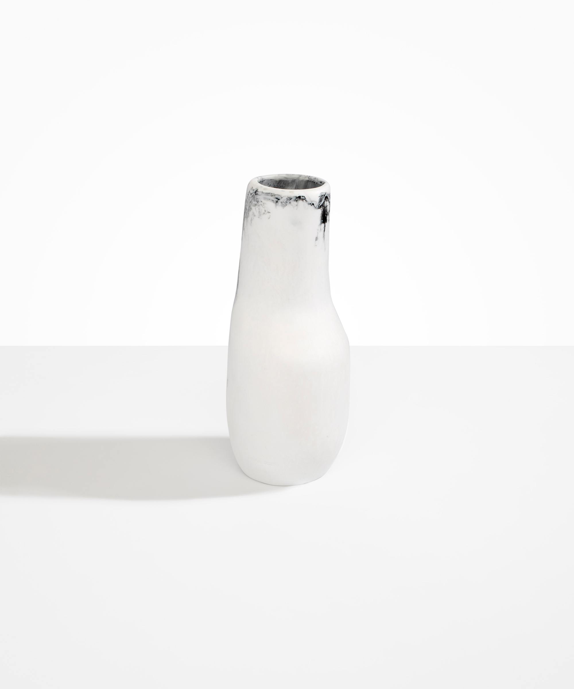 Dinosaur Designs Medium Studio Vase in White Marble color resin