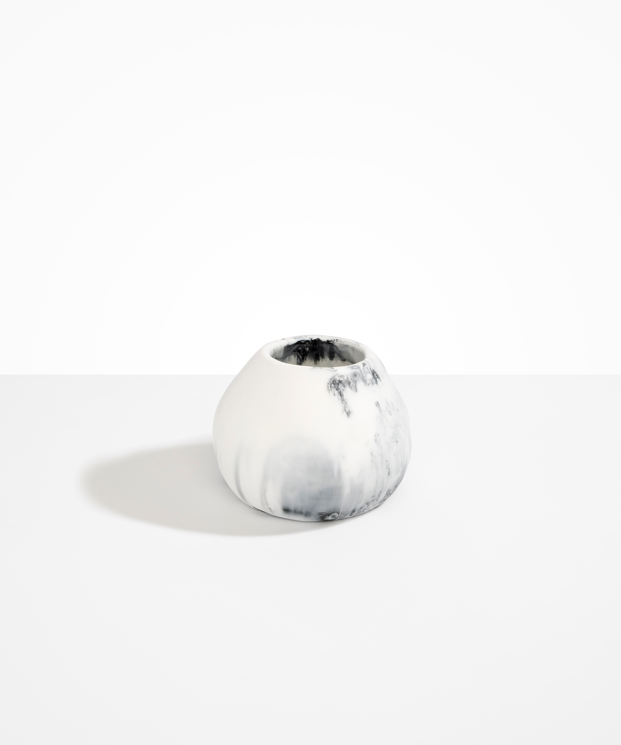 Dinosaur Designs Volcanic Vase in White Marble Colour resin..