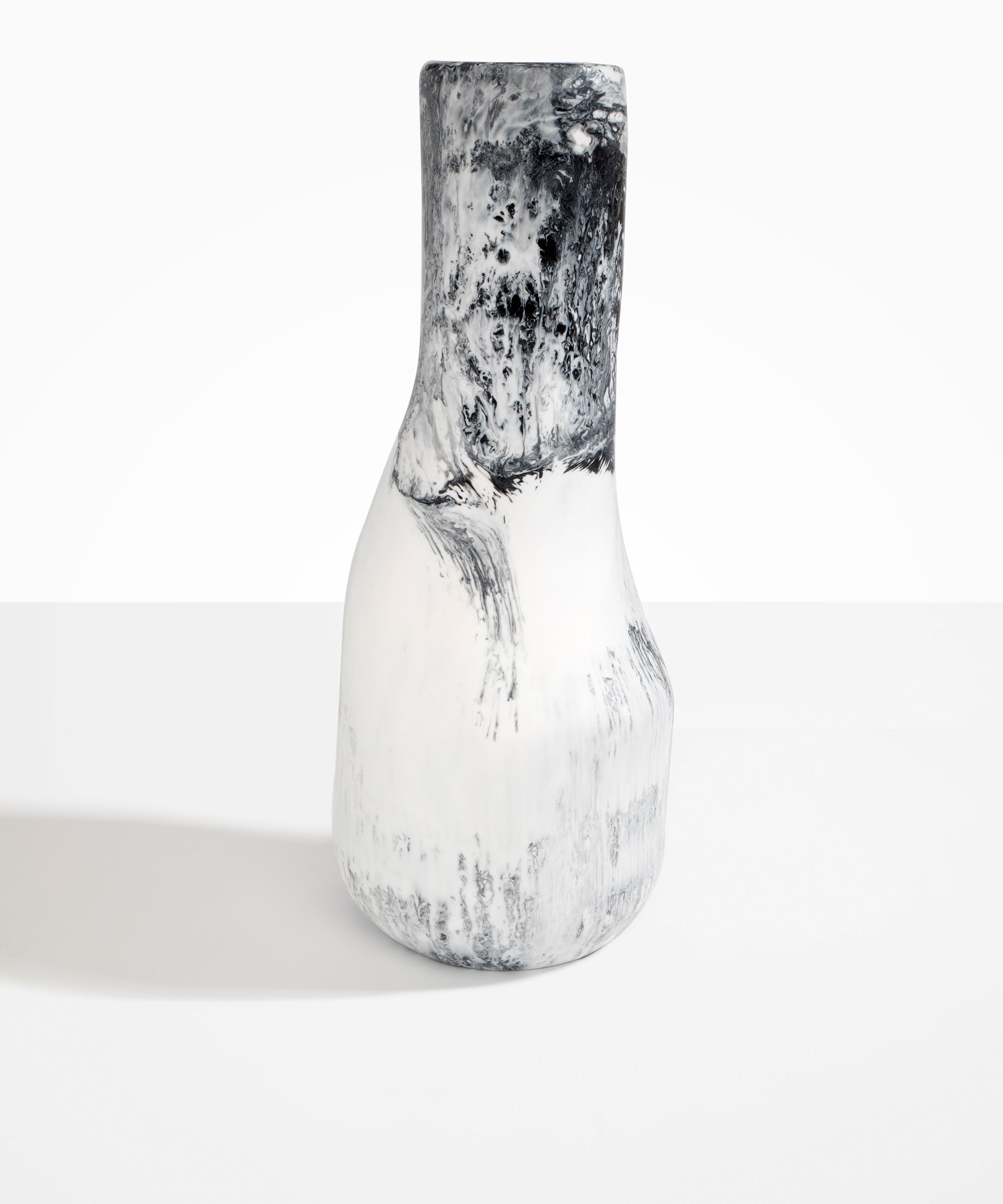 Dinosaur Designs Tall Studio Vase in White Marble Colour resin