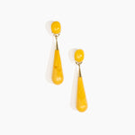 Dinosaur Designs Large Dew Drop Earrings in Honeycomb color resin with Studs Backing