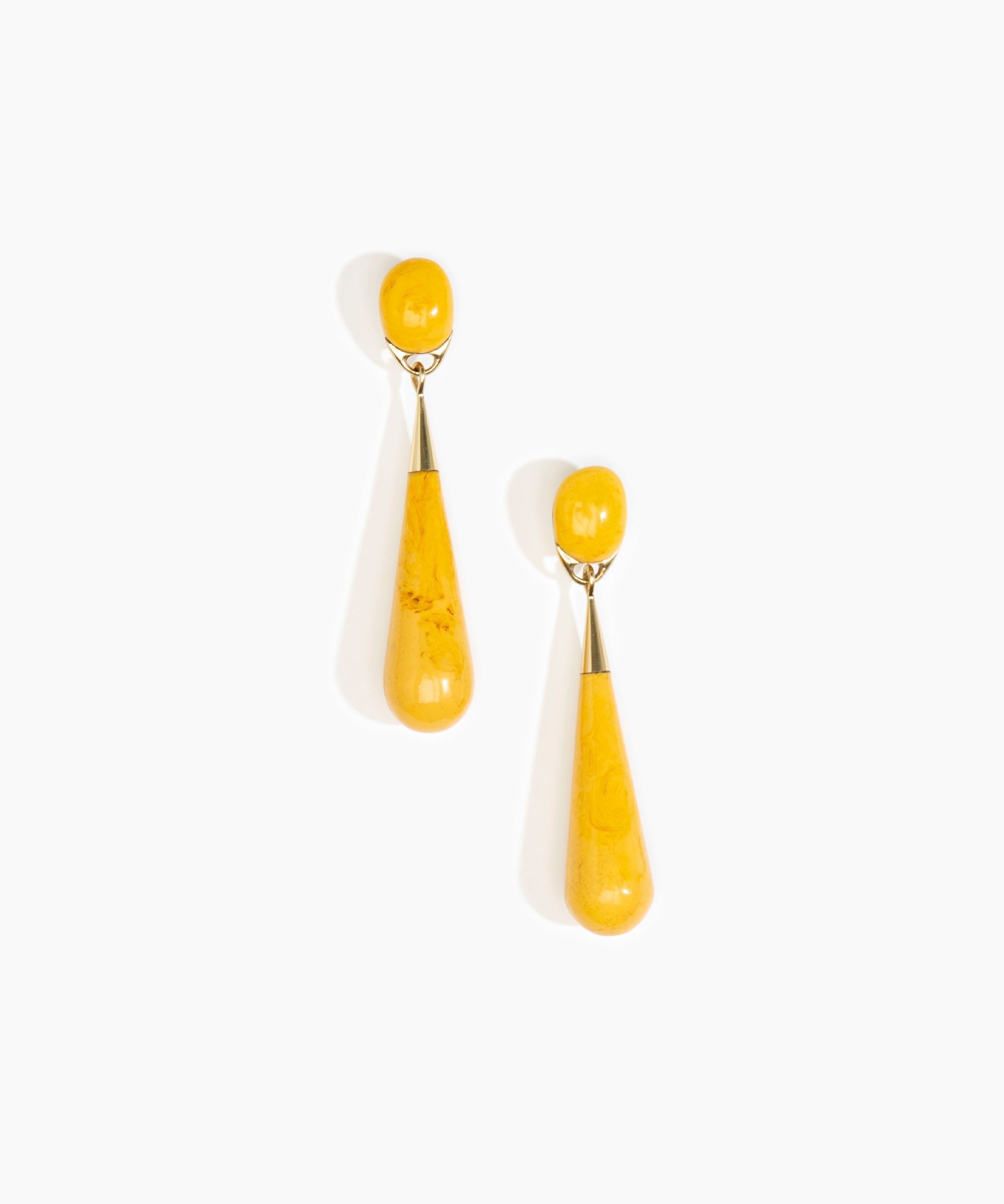 Dinosaur Designs Large Dew Drop Earrings in Honeycomb color resin with Studs Backing