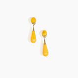 Dinosaur Designs Medium Dew Drop Earrings in Honeycomb color resin with Studs Backing