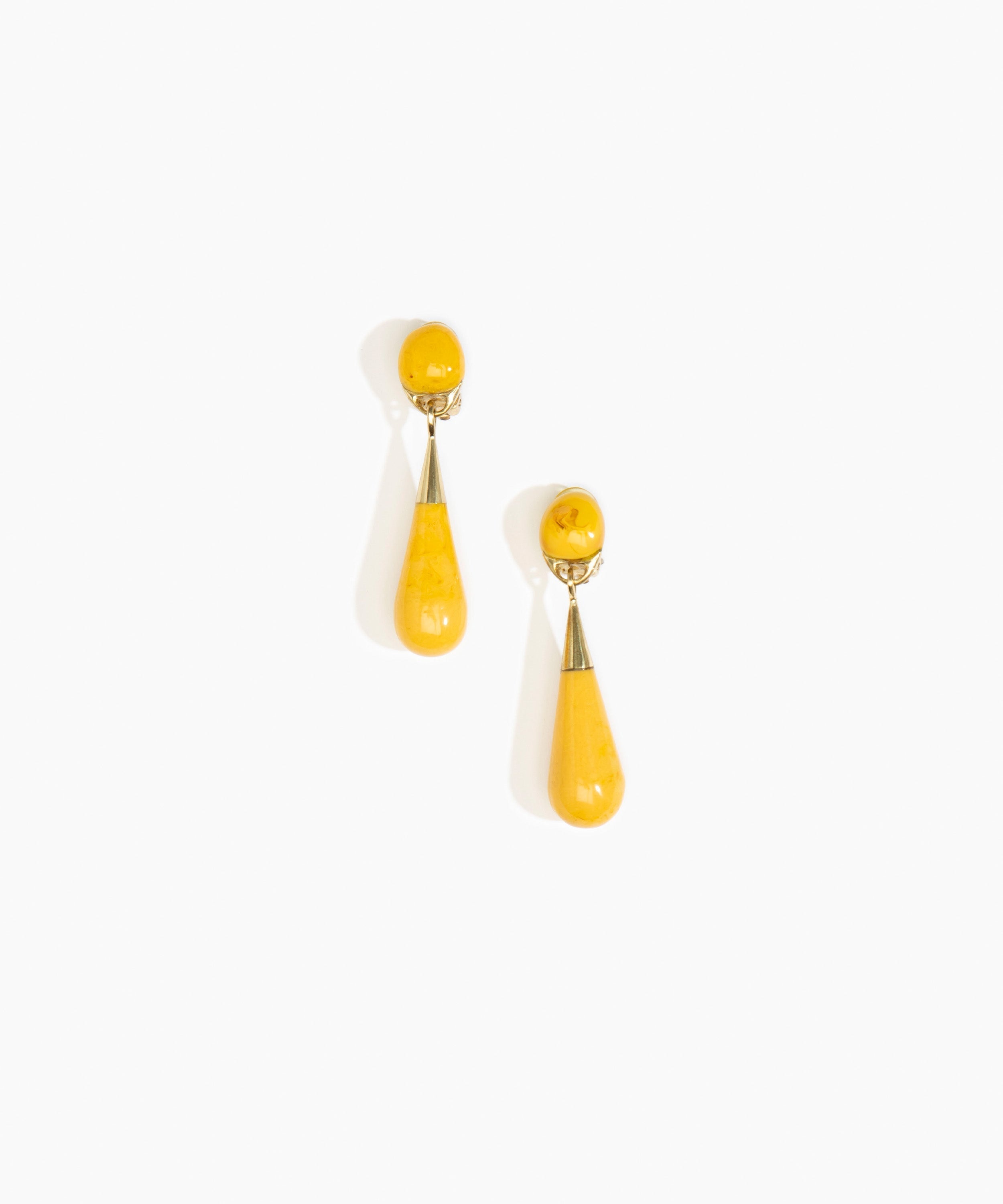 Dinosaur Designs Medium Dew Drop Earrings in Honeycomb color resin with Studs Backing