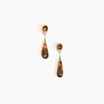 Dinosaur Designs Medium Dew Drop Earrings in Light Horn Colour resin with Clips Backing.