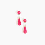 Dinosaur Designs Medium Dew Drop Earrings in Flamingo color resin with Clips Backing