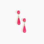 Dinosaur Designs Medium Dew Drop Earrings in Flamingo Colour resin with Clips Backing.