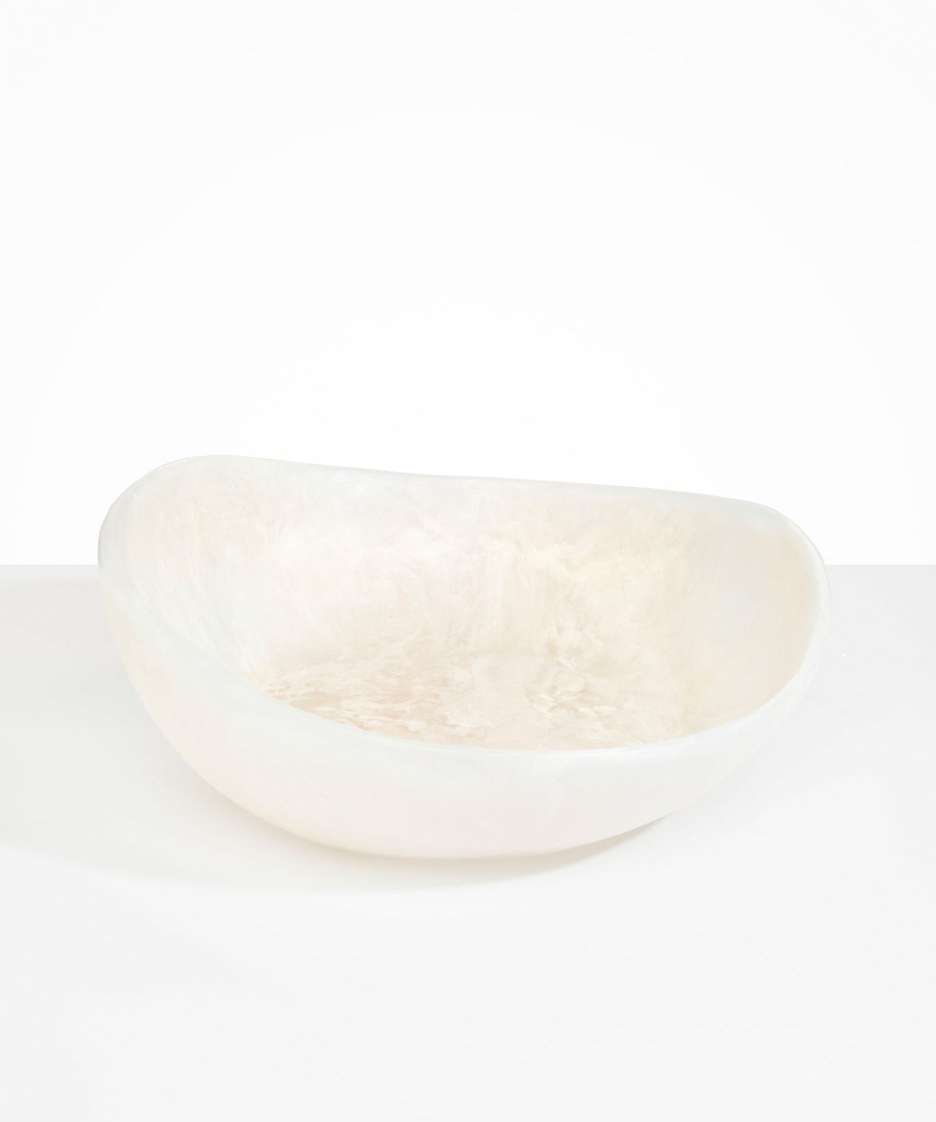 Dinosaur Designs Large Flow Bowl in Chalk Swirl Colour resin.