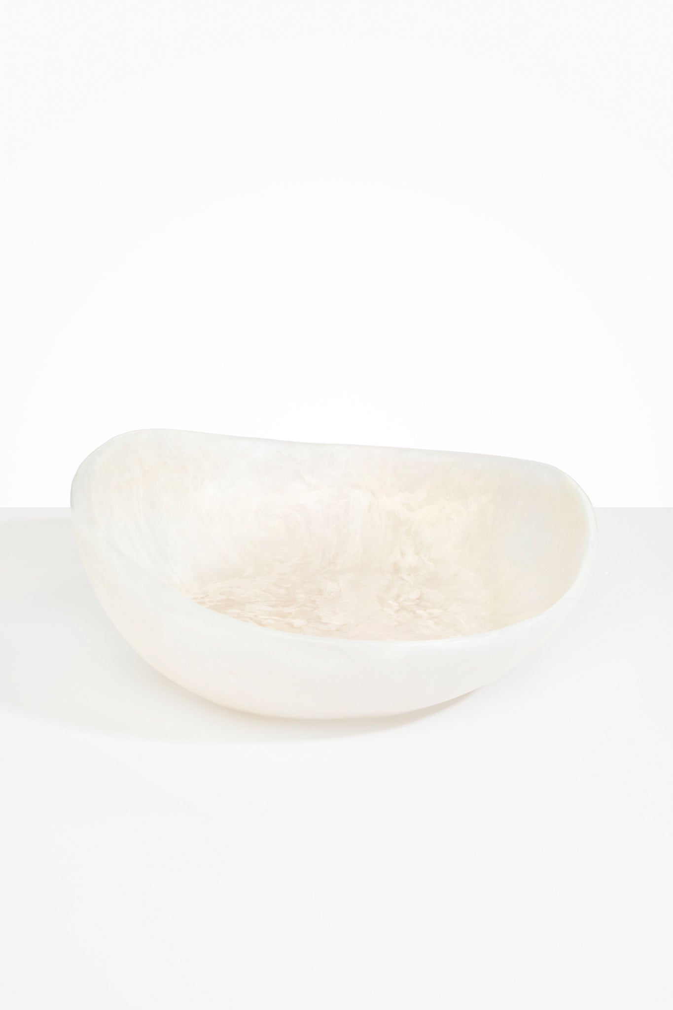 Dinosaur Designs Large Flow Bowl in Chalk Swirl Colour resin.
