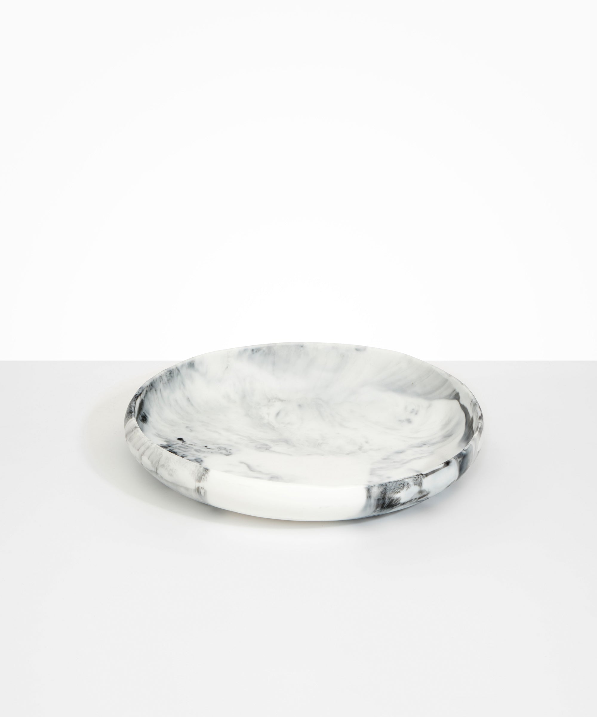 Dinosaur Designs Large Earth Bowl in White Marble Colour resin.