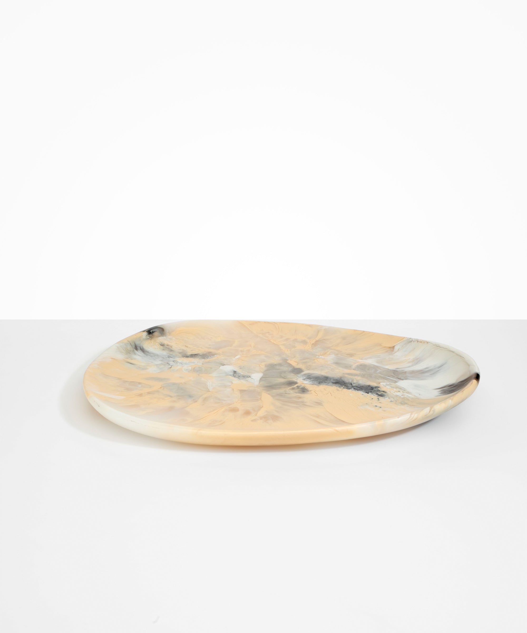 Dinosaur Designs Large Pebble Platter in Sandy Pearl Colour resin.