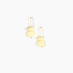 Dinosaur Designs Temple Earth Wire Earrings in Lemon Colour resin with Gold-Filled Material.