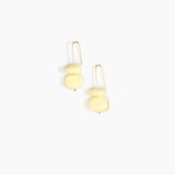 Dinosaur Designs Temple Earth Wire Earrings in Lemon Colour resin with Gold-Filled Material.