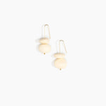 Dinosaur Designs Temple Earth Wire Earrings in Cream Colour resin with Gold-Filled Material.