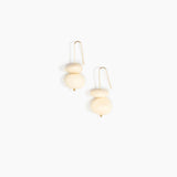 Dinosaur Designs Temple Earth Wire Earrings in Cream Colour resin with Gold-Filled Material.