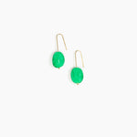 Dinosaur Designs Earth Wire Earrings in Leaf Colour resin with Gold-Filled Material.