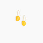 Dinosaur Designs Earth Wire Earrings in Honeycomb Colour resin with Gold-Filled Material.