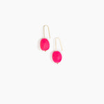 Dinosaur Designs Earth Wire Earrings in Flamingo Colour resin with Gold-Filled Material.