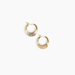 Dinosaur Designs Small Horn Hoop Earrings in Sandy Pearl Colour resin with Nano-Coated Brass Material..