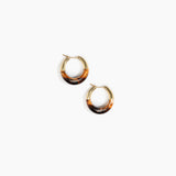Dinosaur Designs Small Horn Hoop Earrings in Dark Horn Colour resin with Nano-Coated Brass Material..