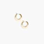 Dinosaur Designs Small Horn Hoop Earrings in Cream Colour resin with Nano-Coated Brass Material.