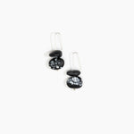 Dinosaur Designs Temple Earth Wire Earrings in Black Marble Colour resin with 925 Sterling Silver Material..