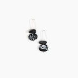 Dinosaur Designs Temple Earth Wire Earrings in Black Marble Colour resin with 925 Sterling Silver Material.