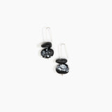 Dinosaur Designs Temple Earth Wire Earrings in Black Marble Colour resin with 925 Sterling Silver Material