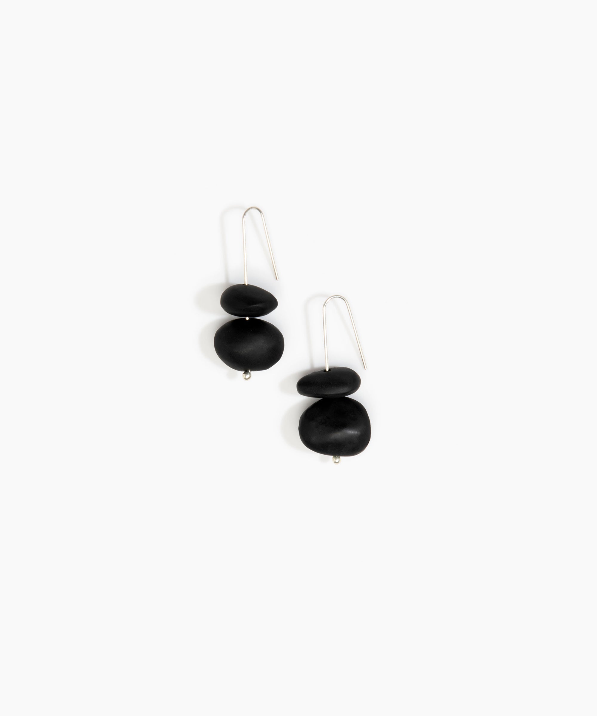 Dinosaur Designs Temple Earth Wire Earrings in Black Colour resin with 925 Sterling Silver Material.