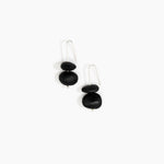 Dinosaur Designs Temple Earth Wire Earrings in Black Colour resin with 925 Sterling Silver Material..